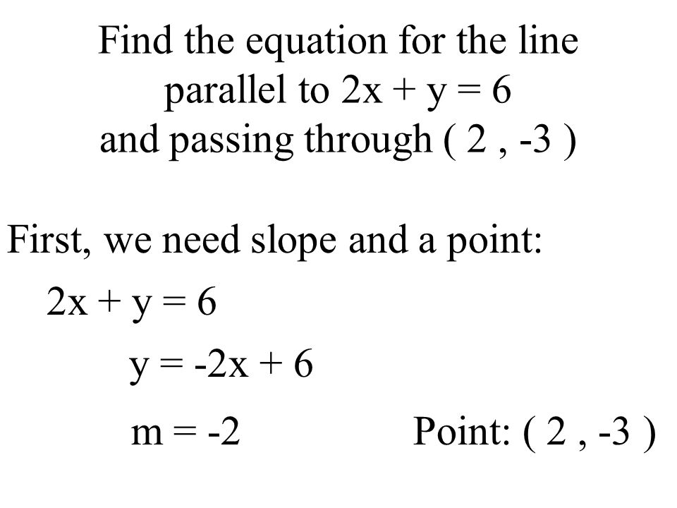 Perpendicular : Opposite Reciprocal Slope m = -2/1m = +1/2 m = +1/3m = -3/1