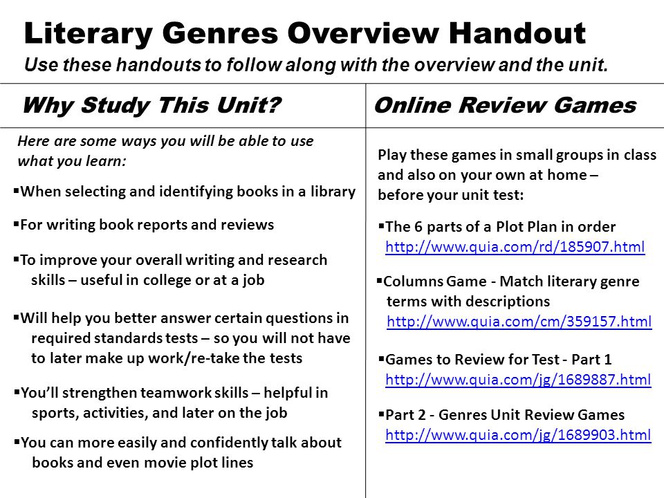 an overview of some literary genres an overview of some literary genres