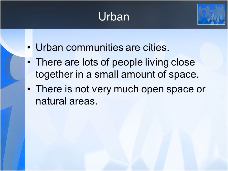 Communities -Rural, Urban and Suburban Cheri Hallifax Turman
