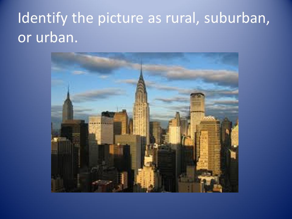 Identify the picture as rural, suburban, or urban.