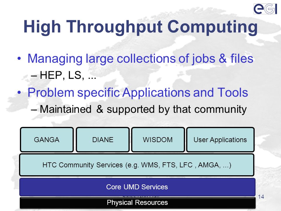 High Throughput Computing Managing large collections of jobs & files –HEP, LS,...
