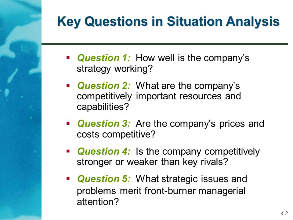 situational analysis questions