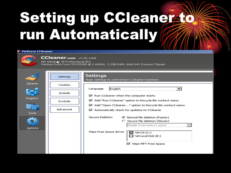 Setting up CCleaner to run Automatically