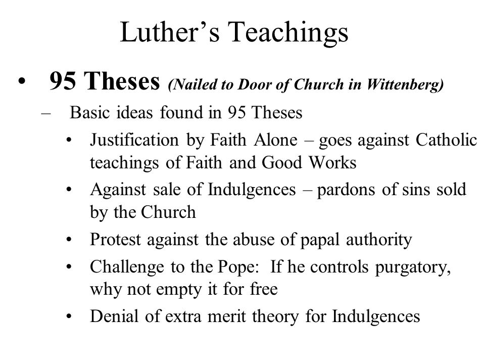Martin luther and the 95 theses timeline
