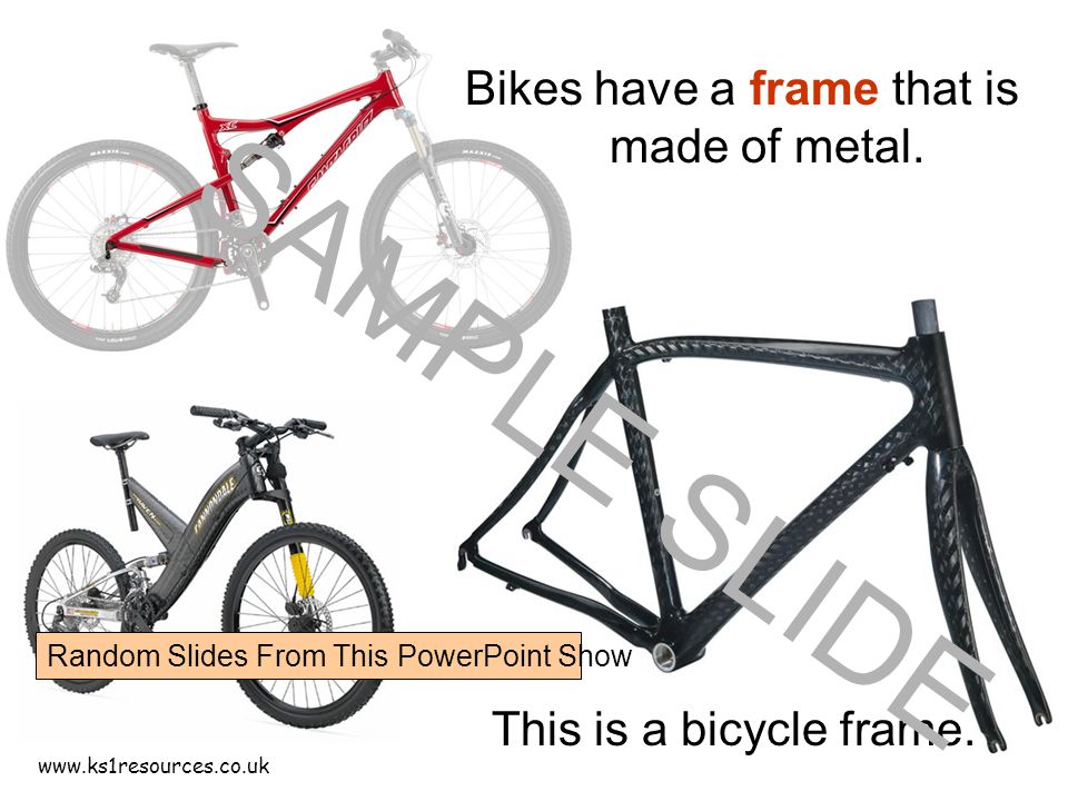 This is a bicycle frame. Bikes have a frame that is made of metal.