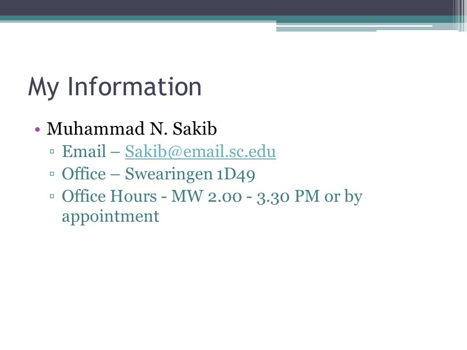 My Information Muhammad N.