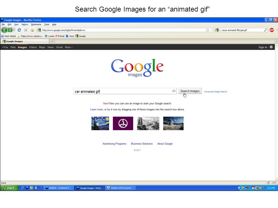 Search Google Images for an animated gif