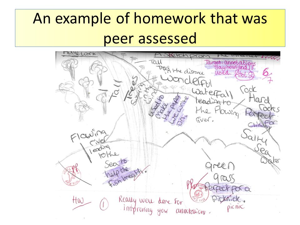 An example of homework that was peer assessed