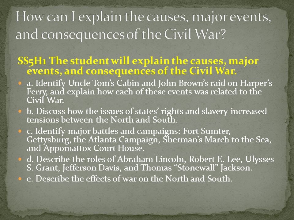 Cause and effects of the civil war essay