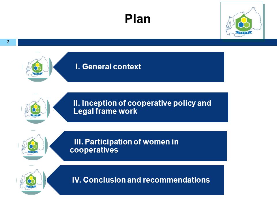Plan 2 I. General context II. Inception of cooperative policy and Legal frame work III.