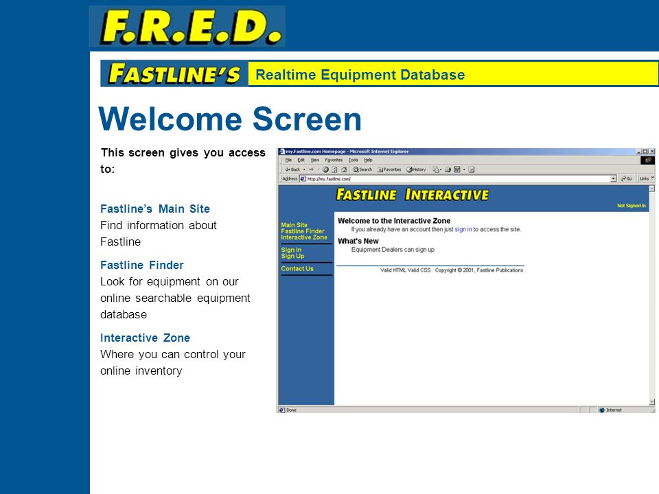Realtime Equipment Database Why Do I Need F.R.E.D..