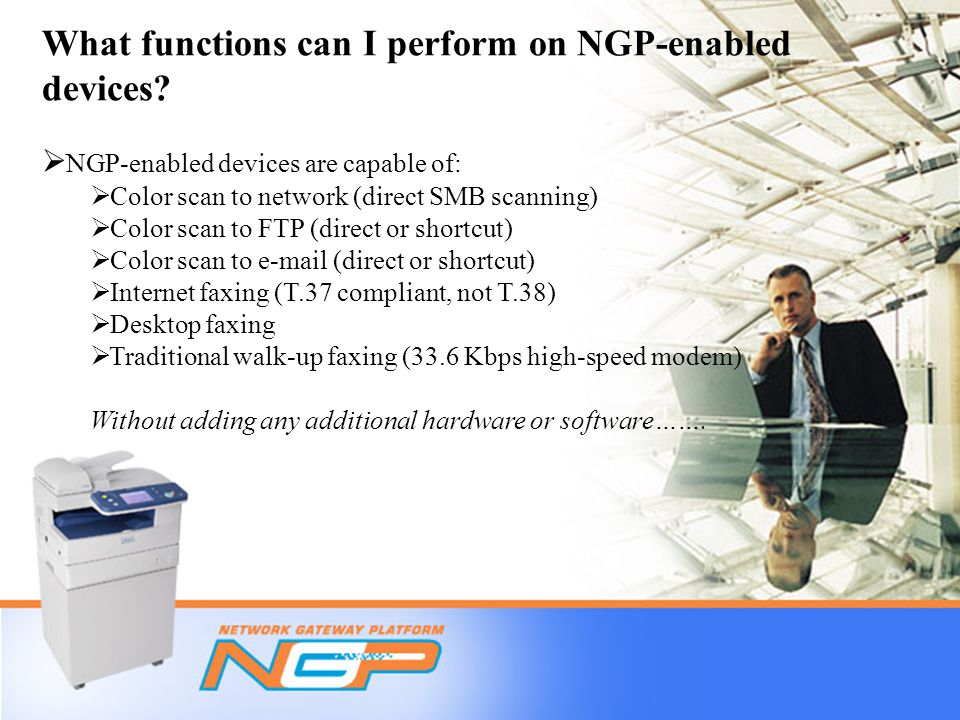What functions can I perform on NGP-enabled devices.