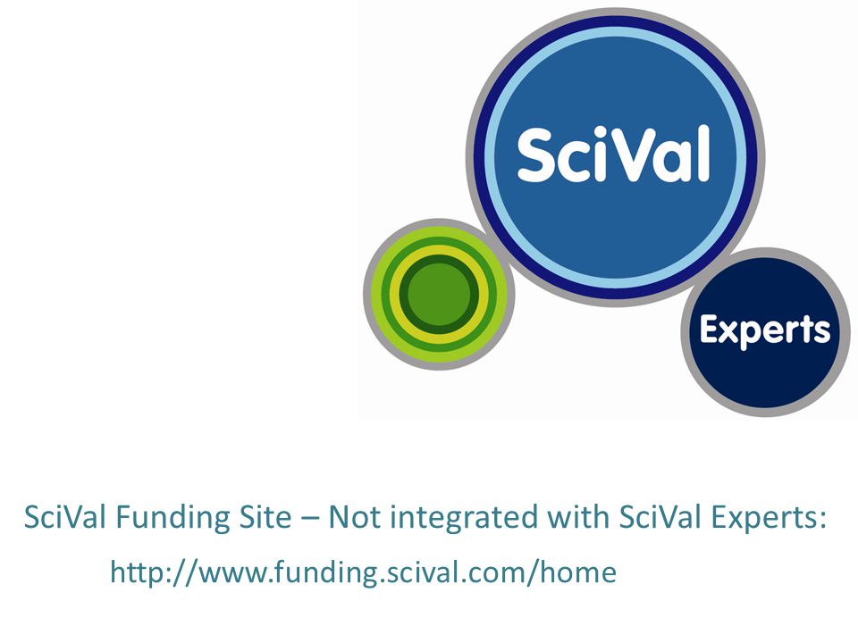 SciVal Funding Site – Not integrated with SciVal Experts: