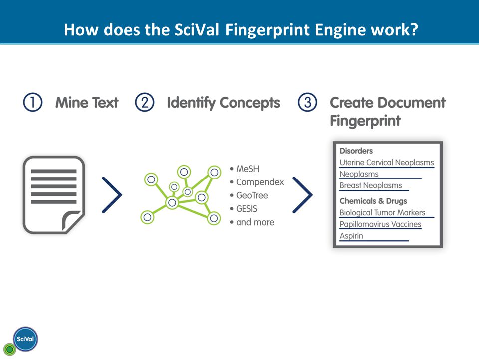 How does the SciVal Fingerprint Engine work