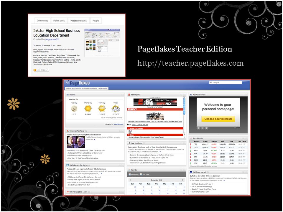 Pageflakes Teacher Edition