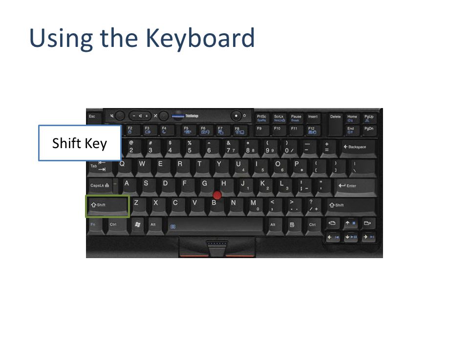 Using the Keyboard Shift Key