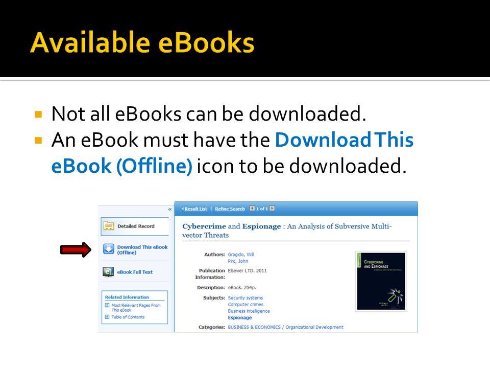  Not all eBooks can be downloaded.