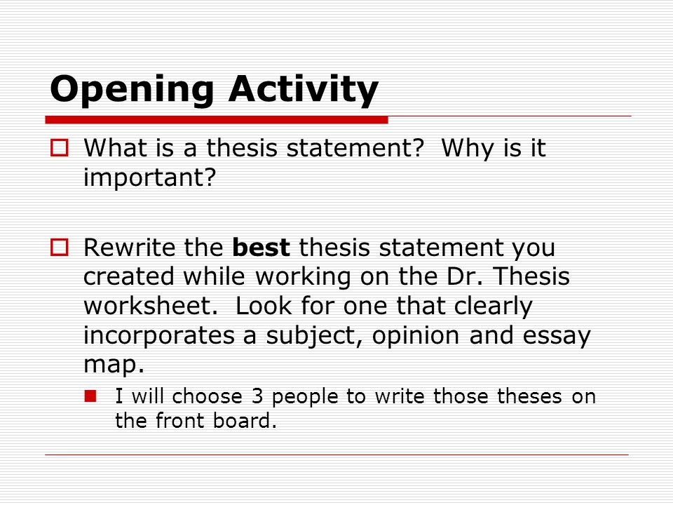 Write A Thesis Statement For Me