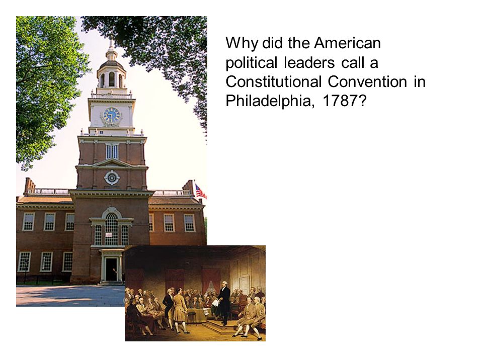 Why did the American political leaders call a Constitutional Convention in Philadelphia, 1787