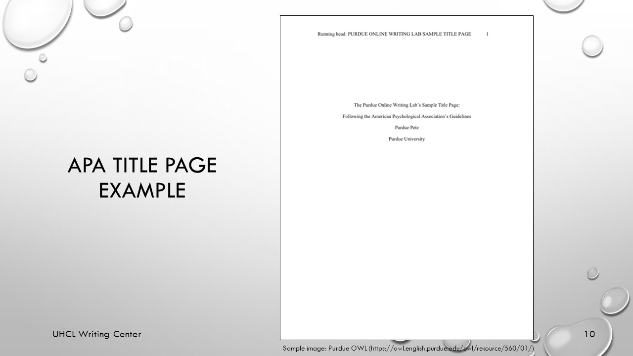 example of title page apa