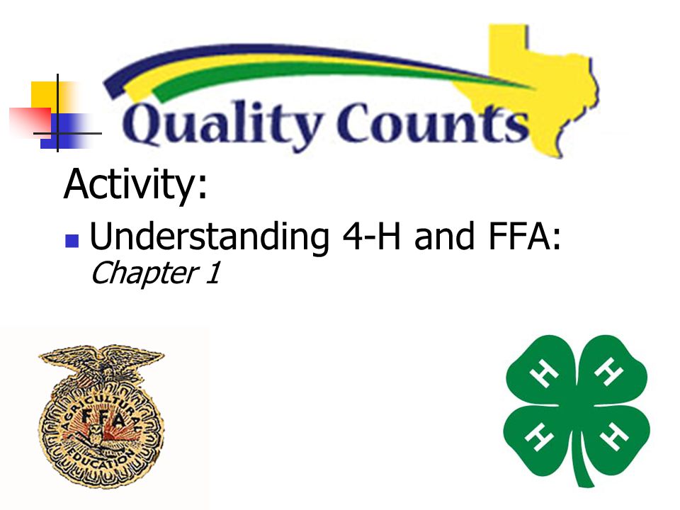 Activity: Understanding 4-H and FFA: Chapter 1