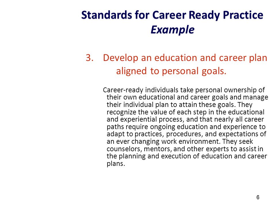3.Develop an education and career plan aligned to personal goals.