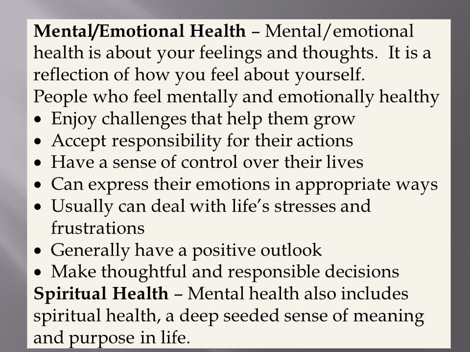 Why is it important to have good emotional health?