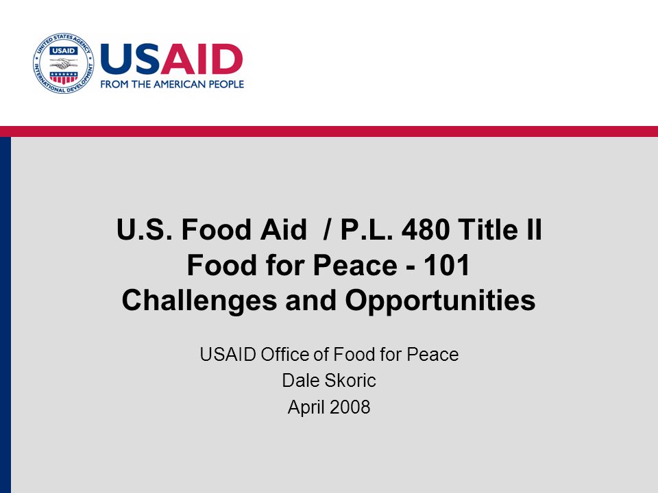 U.S. Food Aid / P.L.
