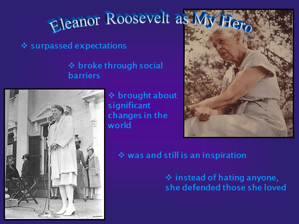 Eleanor supported many causes including: –Anti-lynching movements –Minority housing –The Women’s Trade Union League After her husband’s death, in 1945, Eleanor became a strong supporter of Democratic Party leader, Adlai Stevenson Started her own syndicated newspaper column, My Day Named a member of the United Nations in 1946 Helped draft the United Nations Declaration of Human Rights