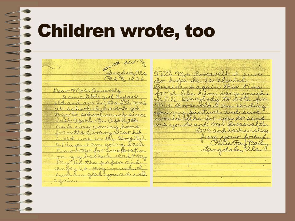 Children wrote, too