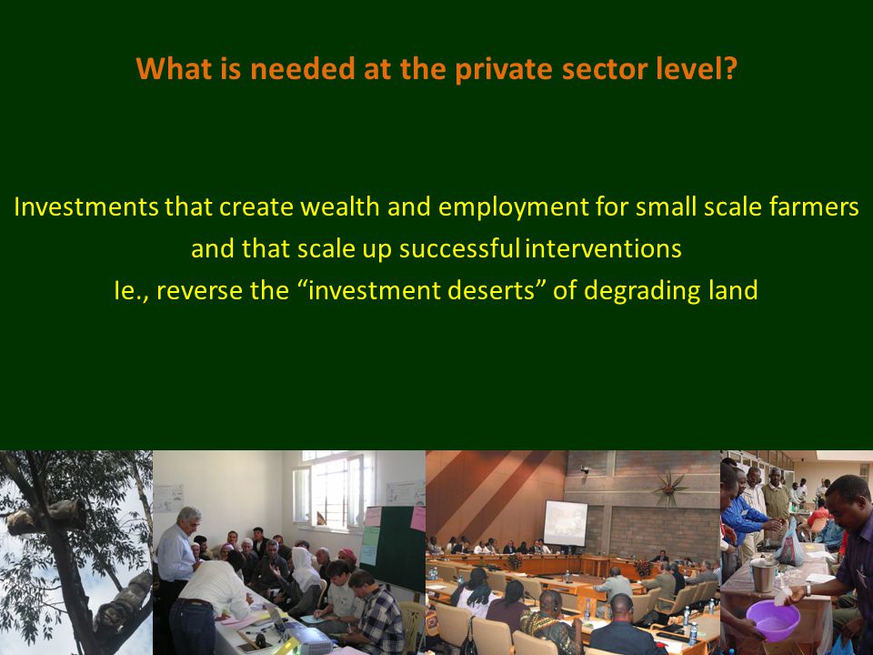 What is needed at the private sector level.