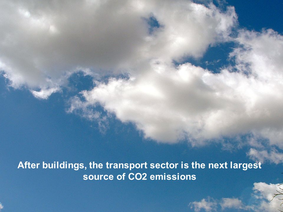 After buildings, the transport sector is the next largest source of CO2 emissions