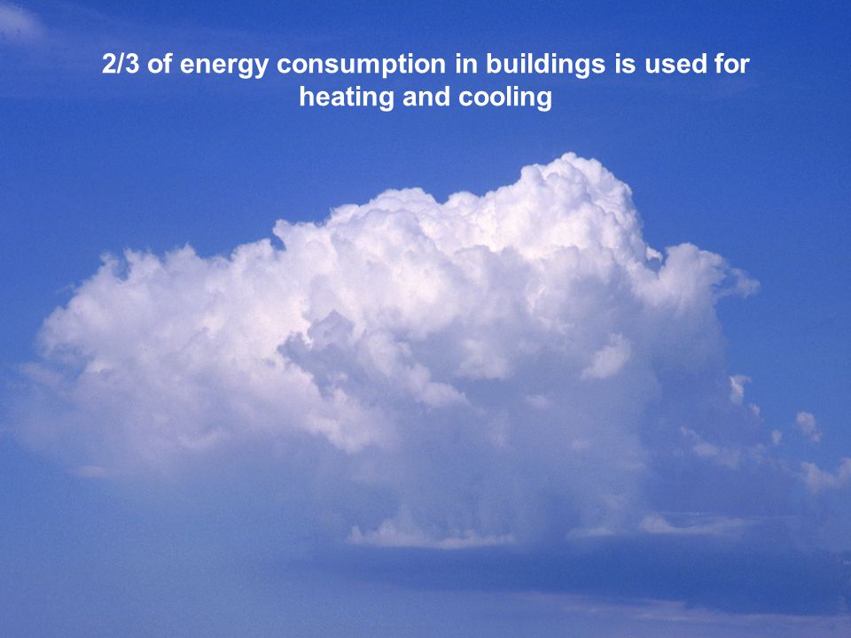 2/3 of energy consumption in buildings is used for heating and cooling