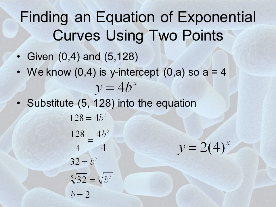How To Find An Exponential Equation Jennarocca Exponential Functions Chapter Properties Of Exponents Know The Finding An Equation From Two Points 1 8