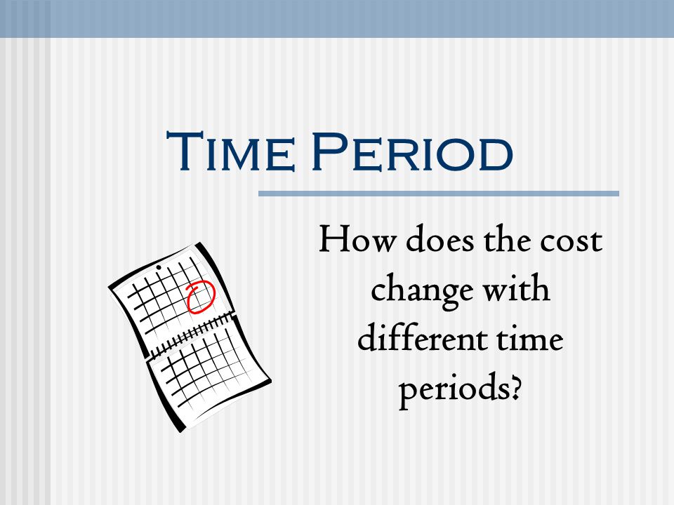 Time Period How does the cost change with different time periods