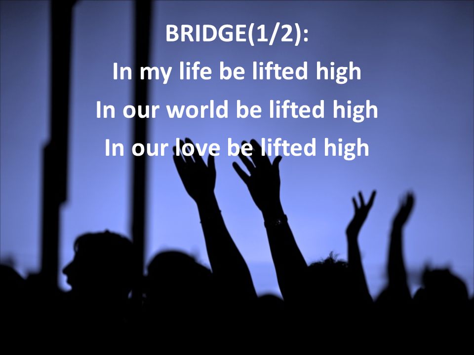 BRIDGE(1/2): In my life be lifted high In our world be lifted high In our love be lifted high