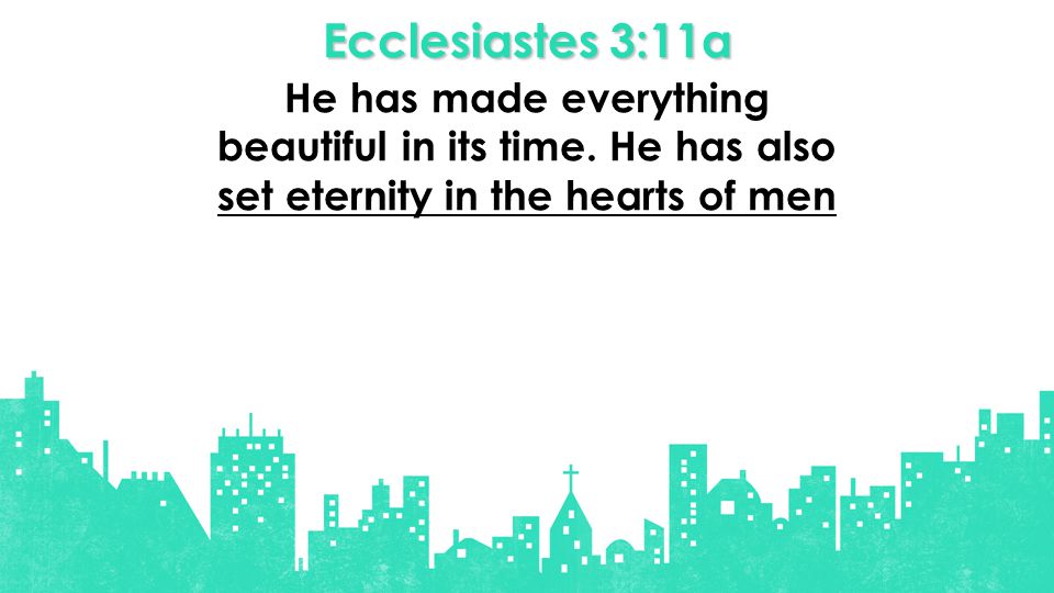 Ecclesiastes 3:11a He has made everything beautiful in its time.