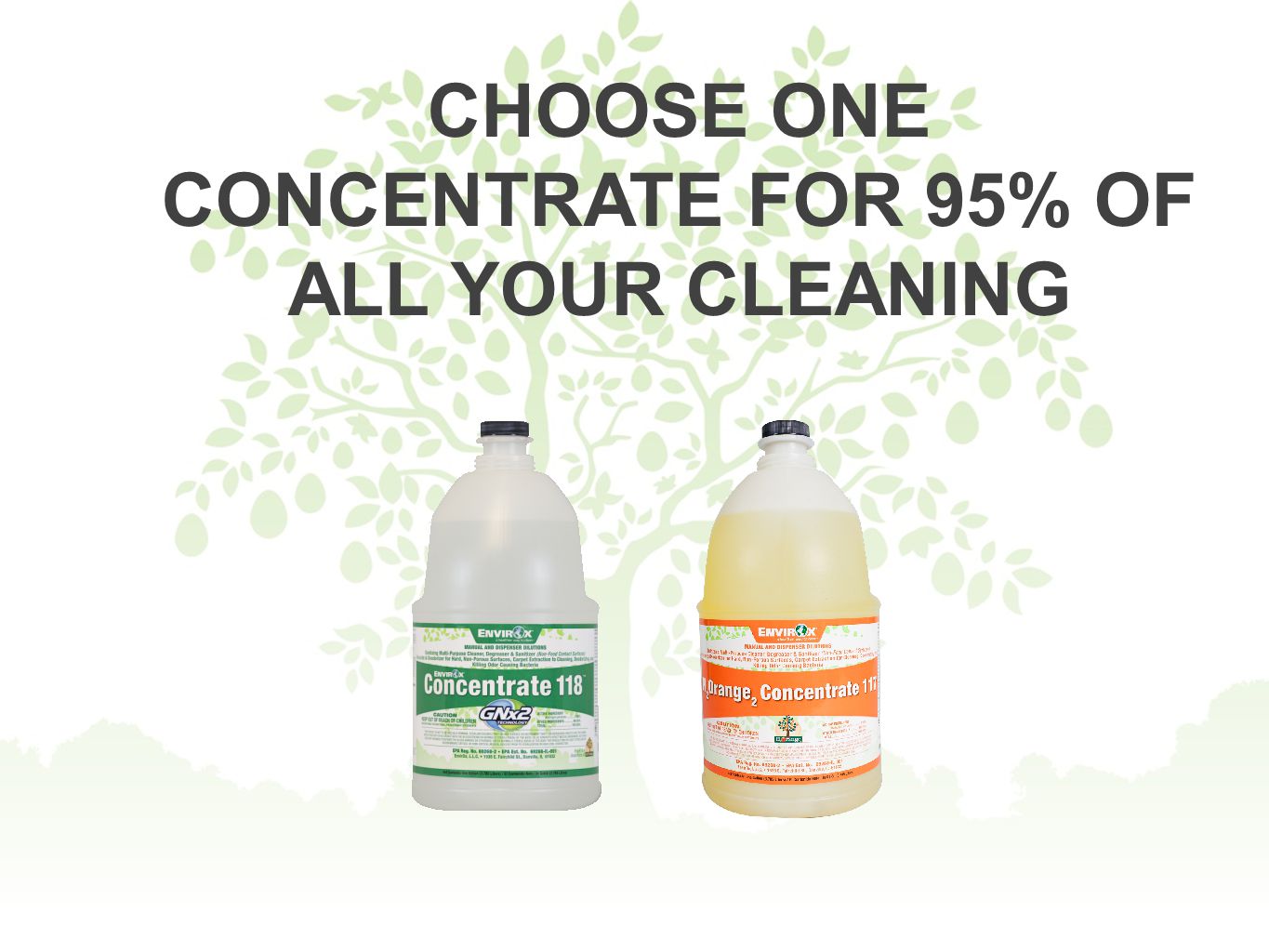 CHOOSE ONE CONCENTRATE FOR 95% OF ALL YOUR CLEANING
