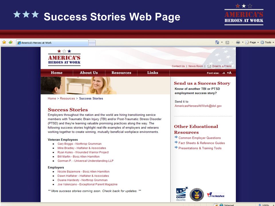 19 Success Stories Web Page