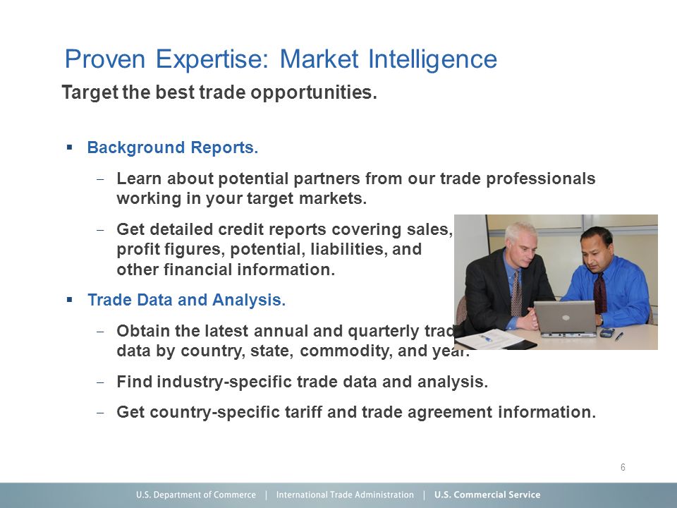 Proven Expertise: Market Intelligence Target the best trade opportunities.