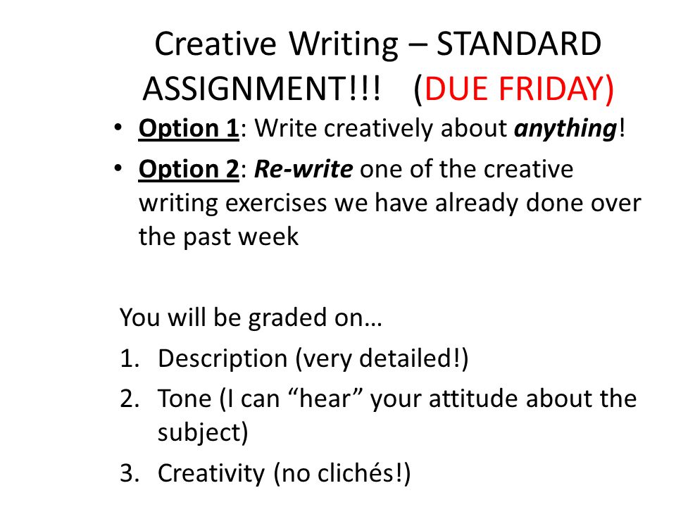 Creative Writing Excercises