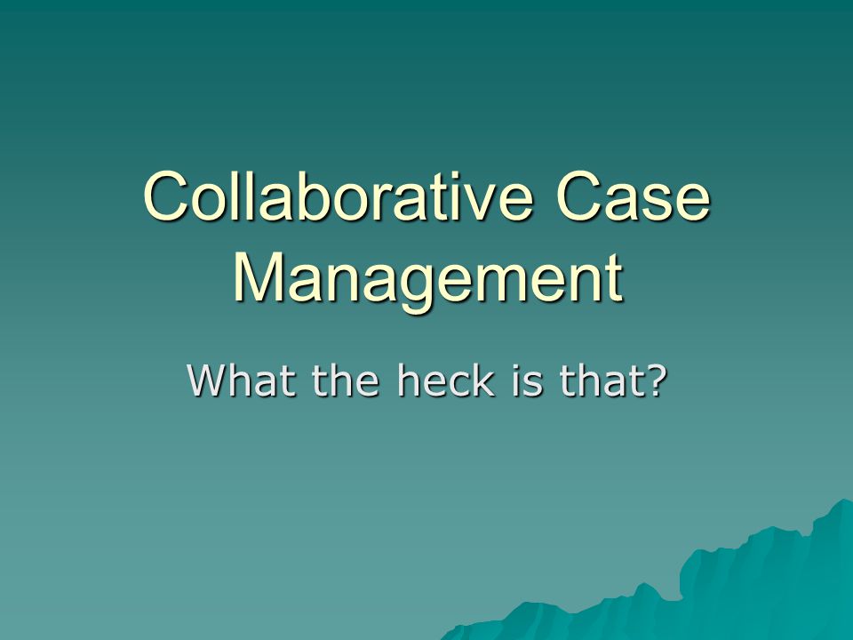 Collaborative Case Management What the heck is that