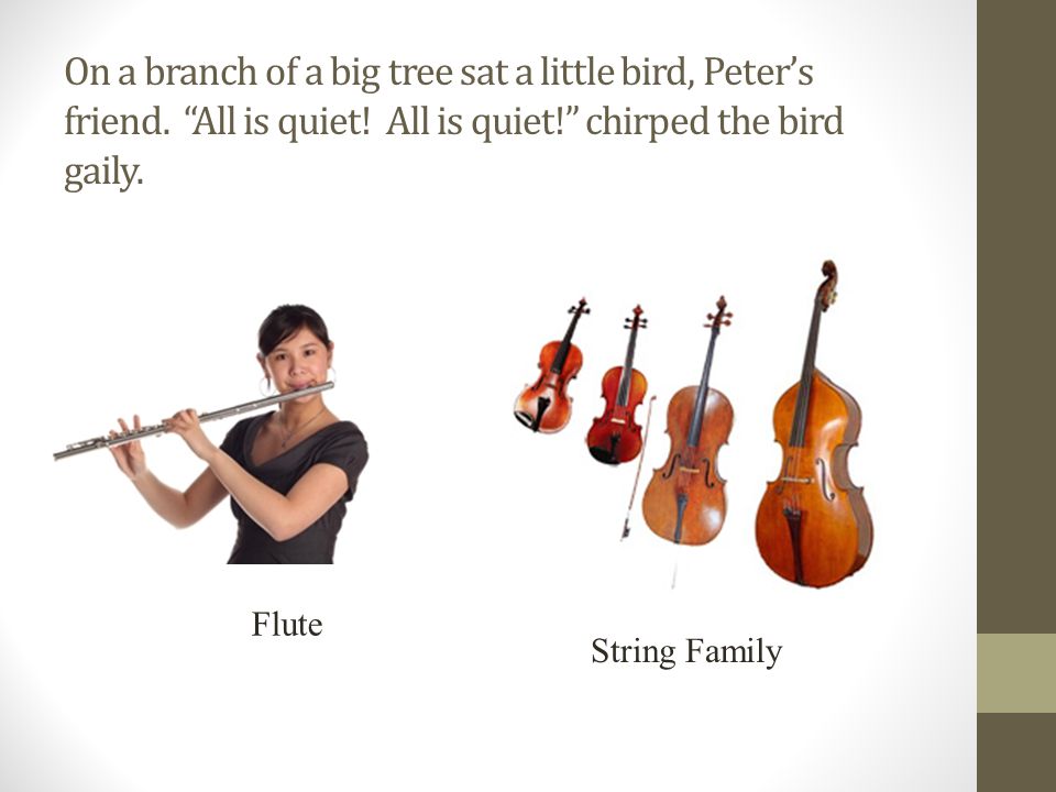 On a branch of a big tree sat a little bird, Peter’s friend.