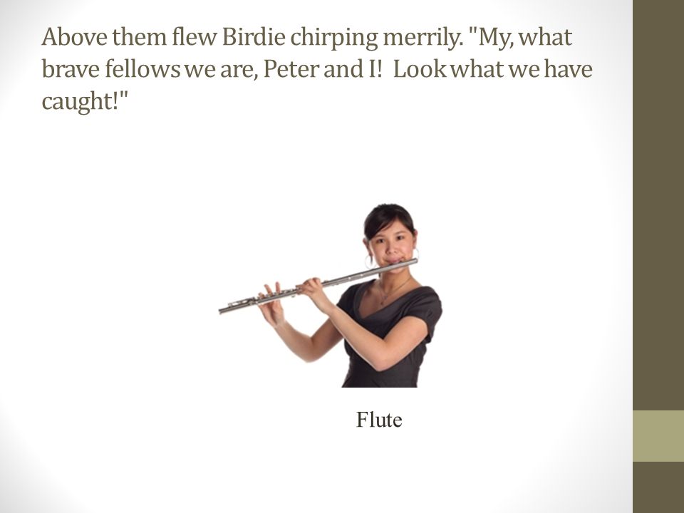 Above them flew Birdie chirping merrily. My, what brave fellows we are, Peter and I.