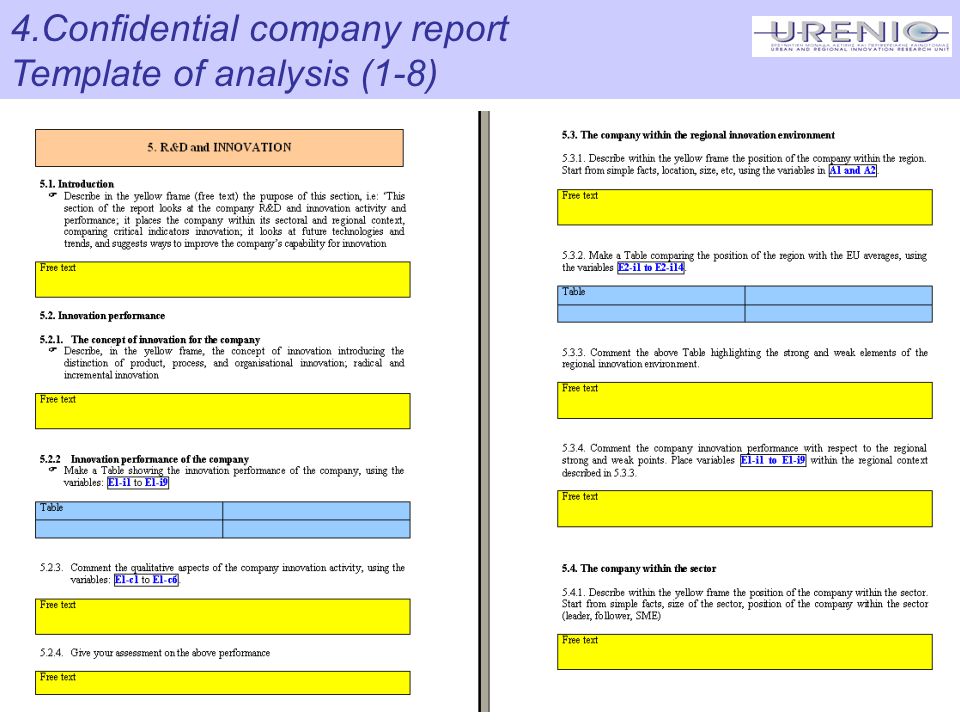 15 4.Confidential company report Template of analysis (1-8)