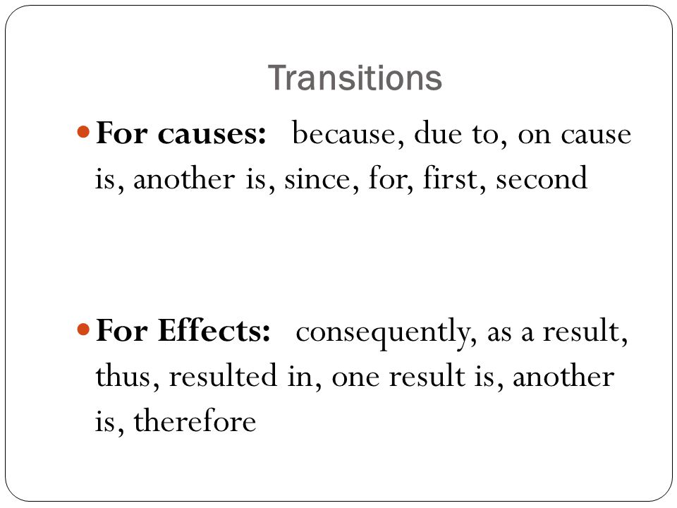 cause and effect writing examples
