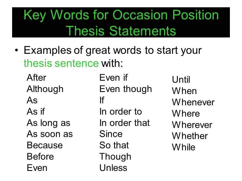 Thesis Statement Wiki