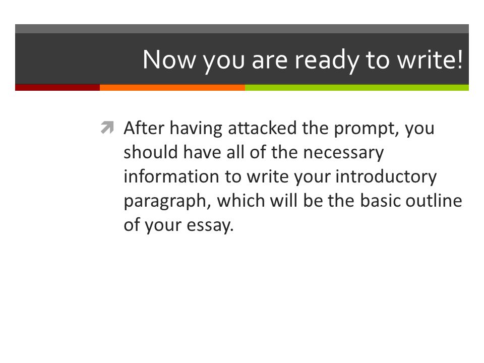 Now you are ready to write.