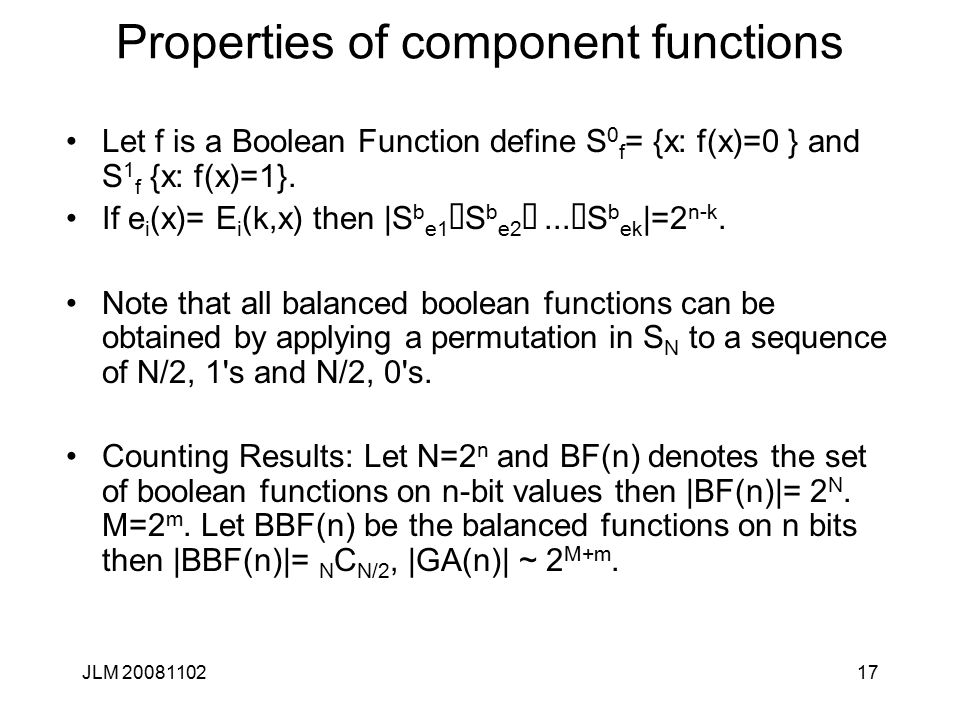 1 Cryptanalysis Lecture 11 Boolean Functions And Cryptanalysis John Manferdelli C John L Ppt Download
