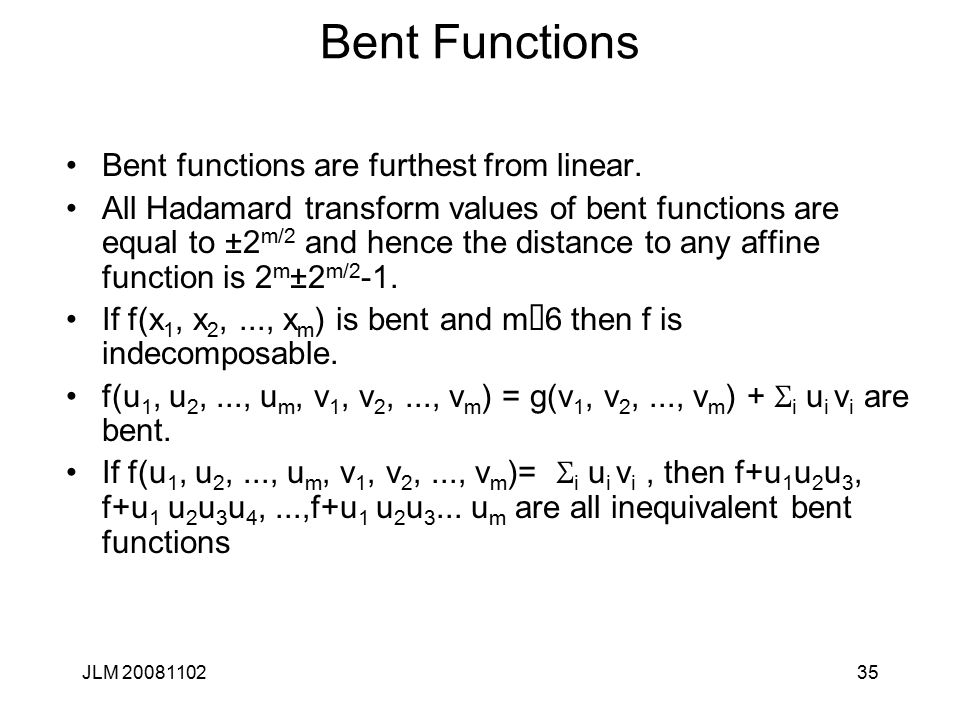 1 Cryptanalysis Lecture 11 Boolean Functions And Cryptanalysis John Manferdelli C John L Ppt Download